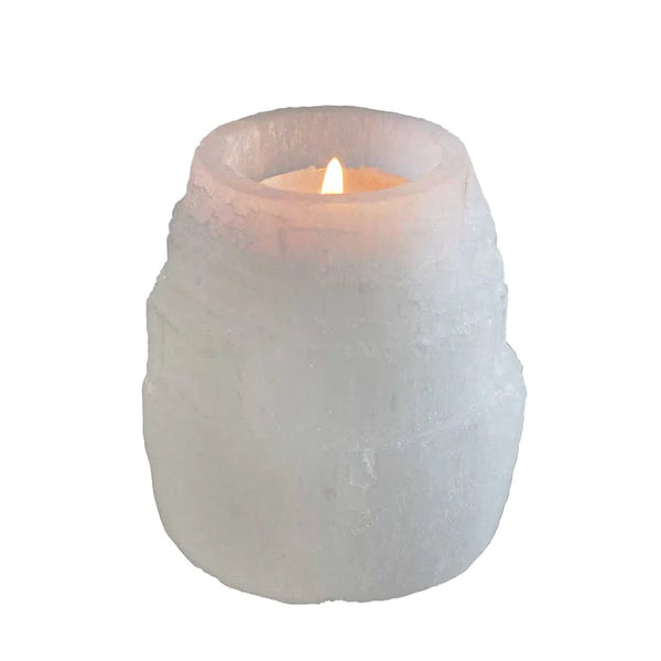 Selenite Iceberg Candle Holder