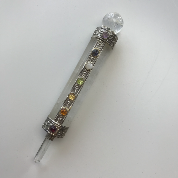 Quartz Stone Chakra Wand - Divine Clarity