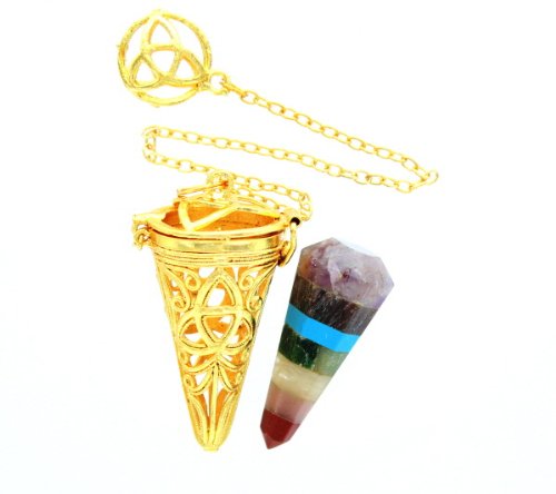 Gold Cage with Chakra Bonded Pendulum - Divine Clarity