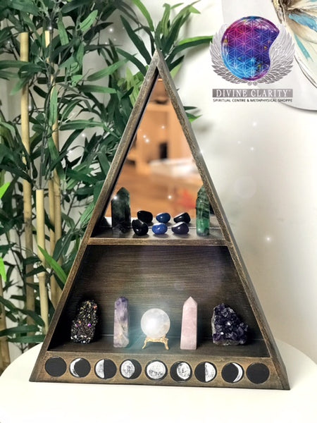 Moon Phase Wooden Cabinet & Mirror - Divine Clarity