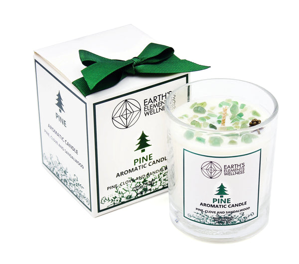 Crystal Candle: Pine - Divine Clarity