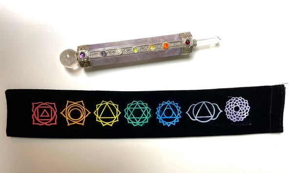 Velvet Chakra Wand Pouch - Divine Clarity
