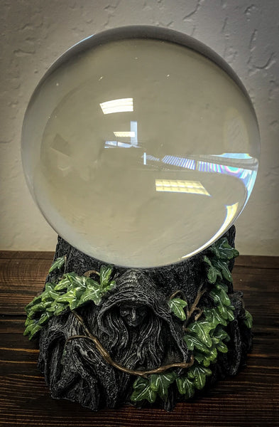 Gazing Crystal Ball - Mother, Maiden & Crone Black Tree - Divine Clarity
