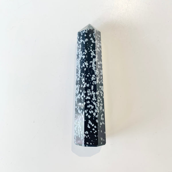 Snowflake Obsidian Obelisk - Divine Clarity