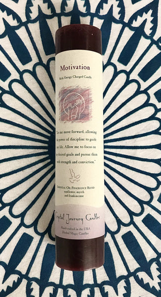 Motivation - Reiki Energy Charged Pillar Candle - Divine Clarity
