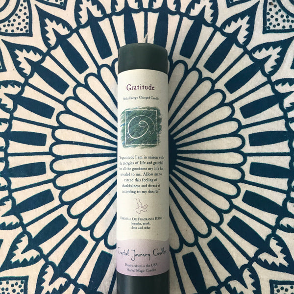 Gratitude - Reiki Energy Charged Pillar Candle - Divine Clarity