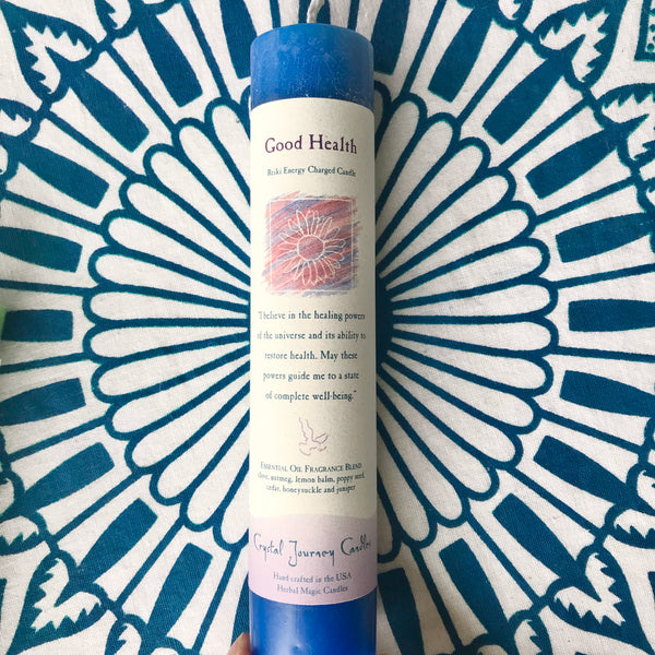 Good Health -  Reiki Charged Pillar Candle - Divine Clarity