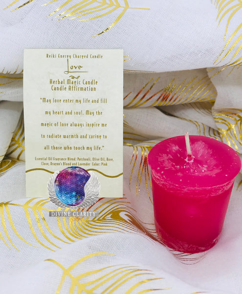 Love Reiki Charged Votive Candle - Divine Clarity