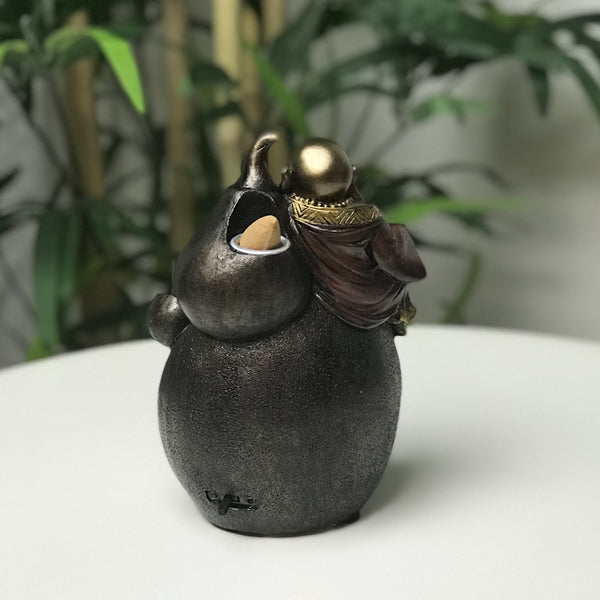 Happy Buddha Backflow Incense Burner - Divine Clarity