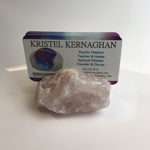 Rose Quartz Rough Card Holder - Divine Clarity