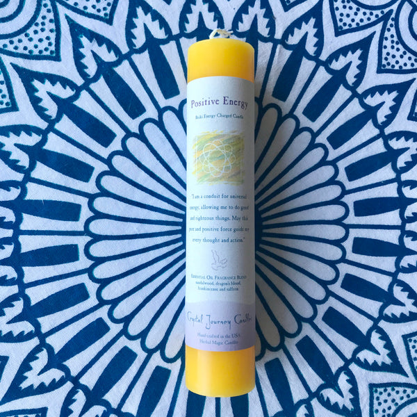 Positive Energy - Reiki Energy Charged Pillar Candle - Divine Clarity