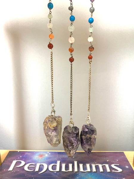 Raw Amethyst Chakra Pendulum - Divine Clarity