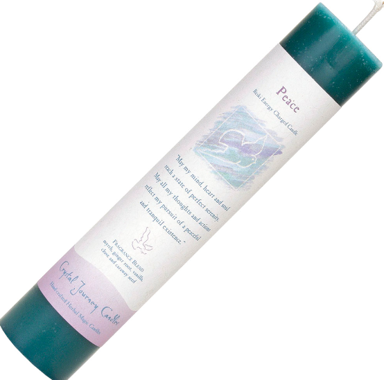 Peace - Reiki Energy Charged Pillar Candle - Divine Clarity