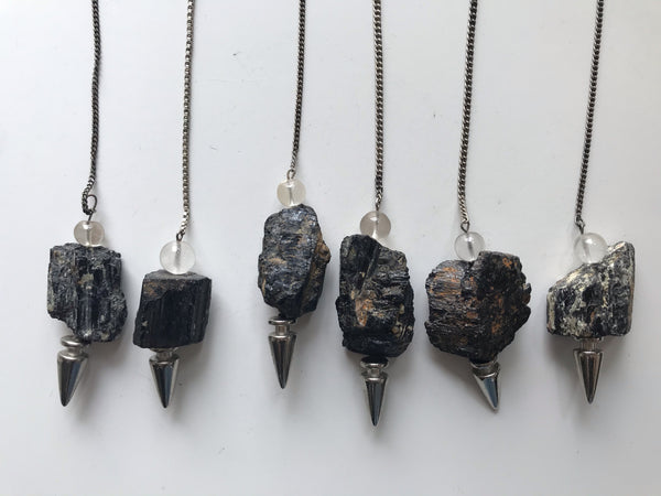 Raw Black Tourmaline Pendulum - Divine Clarity