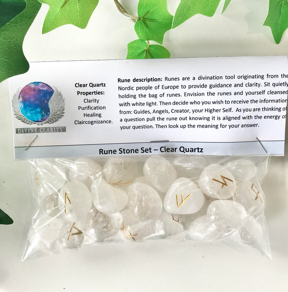 Divination Rune Set - Clear Quartz - Divine Clarity