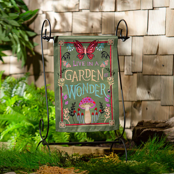 Garden of Wonder Suede Garden Flag