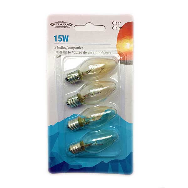 15 W Replacement Clear Bulbs for Salt Lamps - 4 Pack
