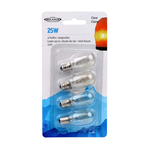 25 W Replacement Clear Bulbs for Salt Lamps - 4 Pack