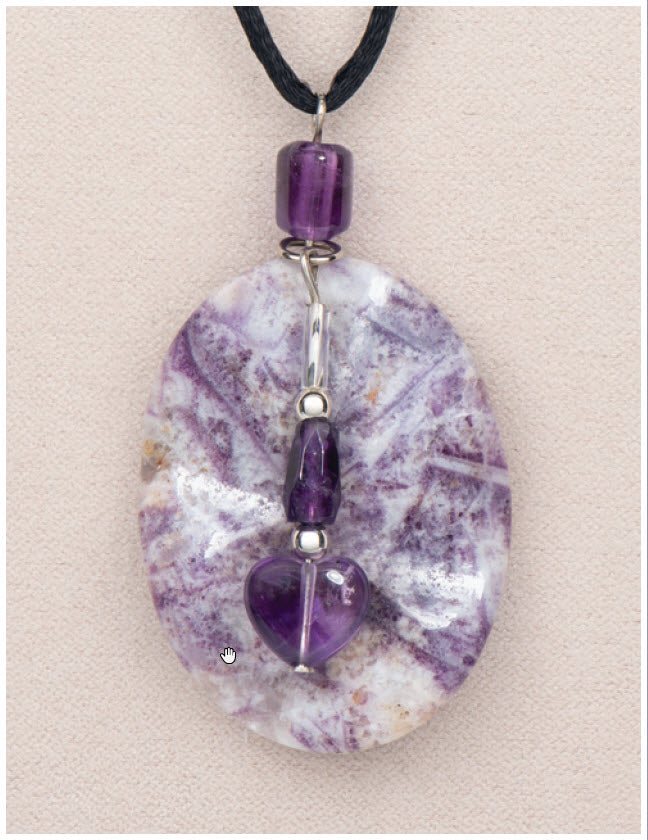 Medicine Stone Necklace: Purple Flower Jasper