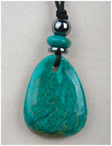 Medicine Stone Necklace: Chrysocolla Wave