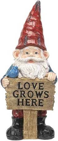 "Love Grows Here" Gnome Statue