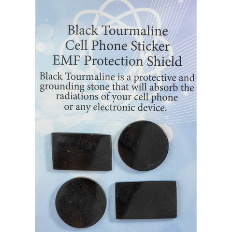 Black Tourmaline EMF Protective Stickers - 4 Pack - Divine Clarity