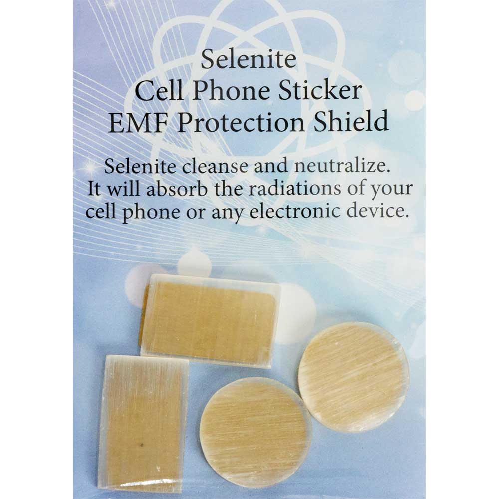 Selenite EMF Protective Stickers - 4 Pack - Divine Clarity