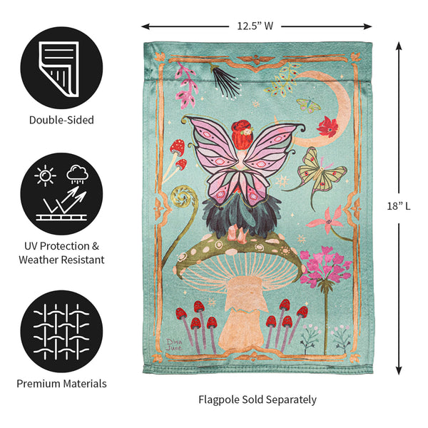 Fairy Wonderland Reversible Lustre Garden Flag