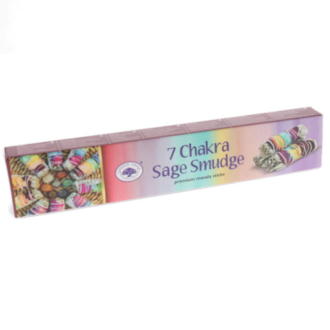 7 Chakra Sage Smudge Incense Sticks - Green Tree - Divine Clarity