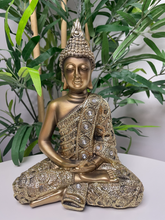Load image into Gallery viewer, Meditating Gold Buddha Statue
