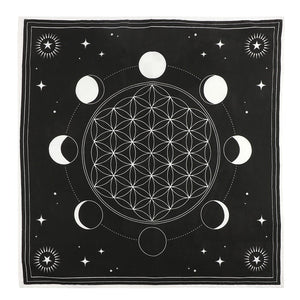 Altar Cloth - Flower of Life Moon Phase - Divine Clarity