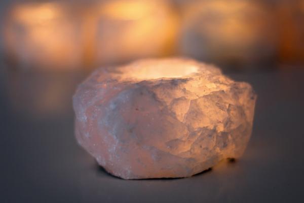 Rose Quartz Tealight Candle Holder - Divine Clarity