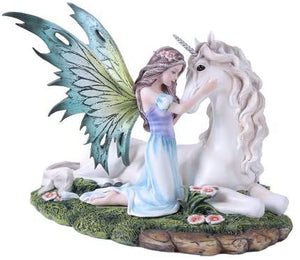 Fairy with Unicorn Statue