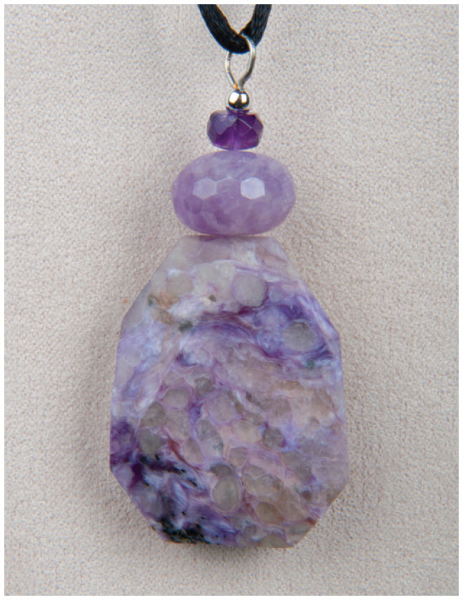 Medicine Stone Necklace: Purple Flower Jasper - Divine Clarity