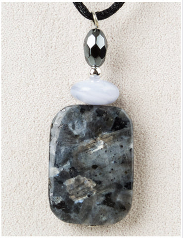 Medicine Stone Necklace:  Black Labradorite - Divine Clarity