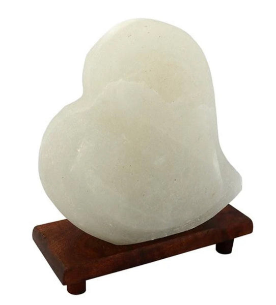 Heart-Shaped White Himalayan Salt Lamp - Divine Clarity