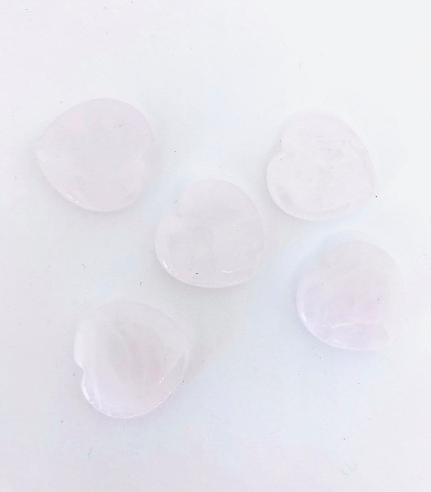 Rose Quartz Heart Stones - Mini