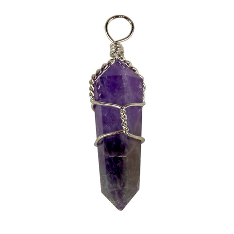 Amethyst Double Point Wire Pendant - Divine Clarity