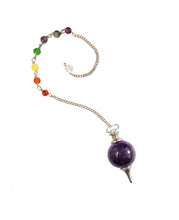 Load image into Gallery viewer, Amethyst Ball Pendulum - Chakra Chain

