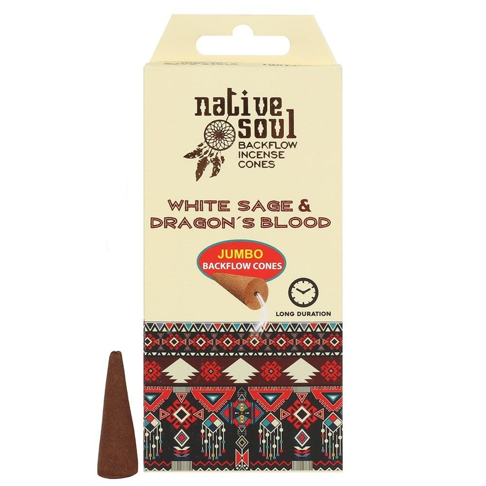 White Sage & Dragons Blood Native Soul Backflow Incense Cones