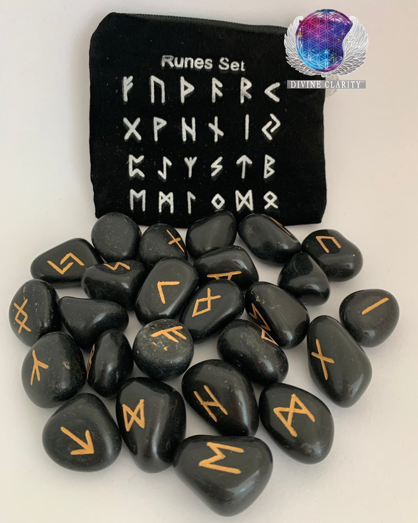 Divination Rune Set - Black Agate - Divine Clarity