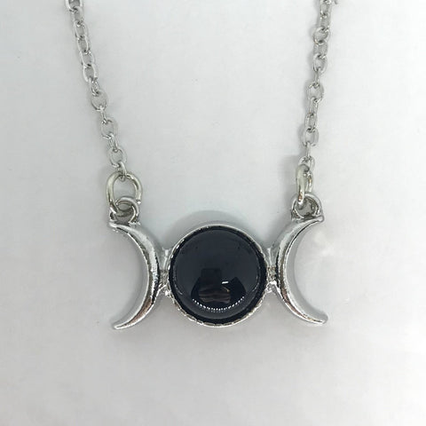 Moon Phase Necklace - Black Obsidian - Divine Clarity