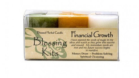 Candle Blessed Kits Herbal - Financial Growth - Divine Clarity