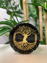 Load image into Gallery viewer, Black Tourmaline Orgone Dome - Tree of Life
