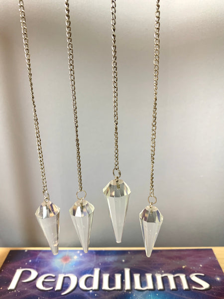 Clear Quartz Crystal Faceted Pendulum - Divine Clarity