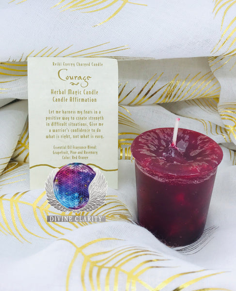 Courage Reiki Charged Votive Candle - Divine Clarity