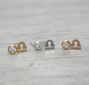 Libra Stud Earrings - Divine Clarity