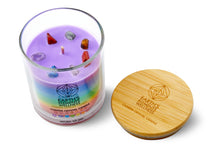 Load image into Gallery viewer, Chakra Layer Crystal Candle with 7 Chakra Stones
