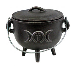 Cast Iron Moon Goddess Cauldron 4.5" - Divine Clarity