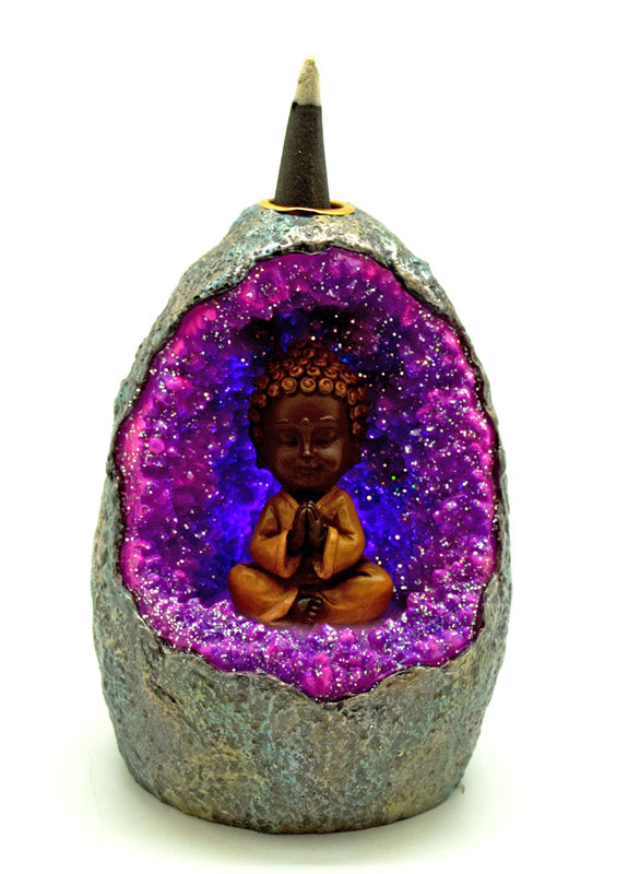 Buddha in Crystal - LED Backflow Incense Burner - Divine Clarity